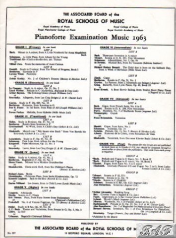 ABRSM Piano Pieces 1963 Grade 7