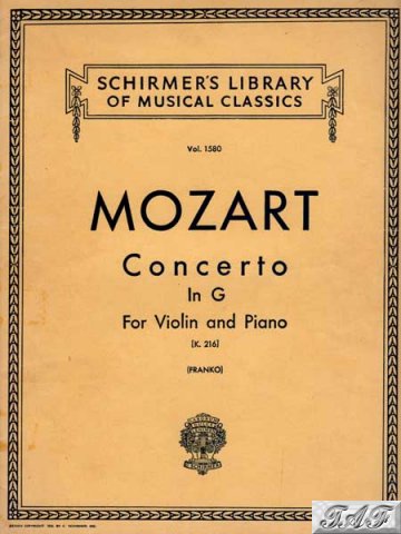 Mozart Concerto in G for violin K216