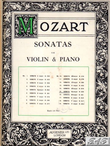 Mozart Violin and Piano Sonata
