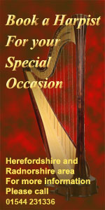 Book a Harpist for that special occasion - 01544 231336